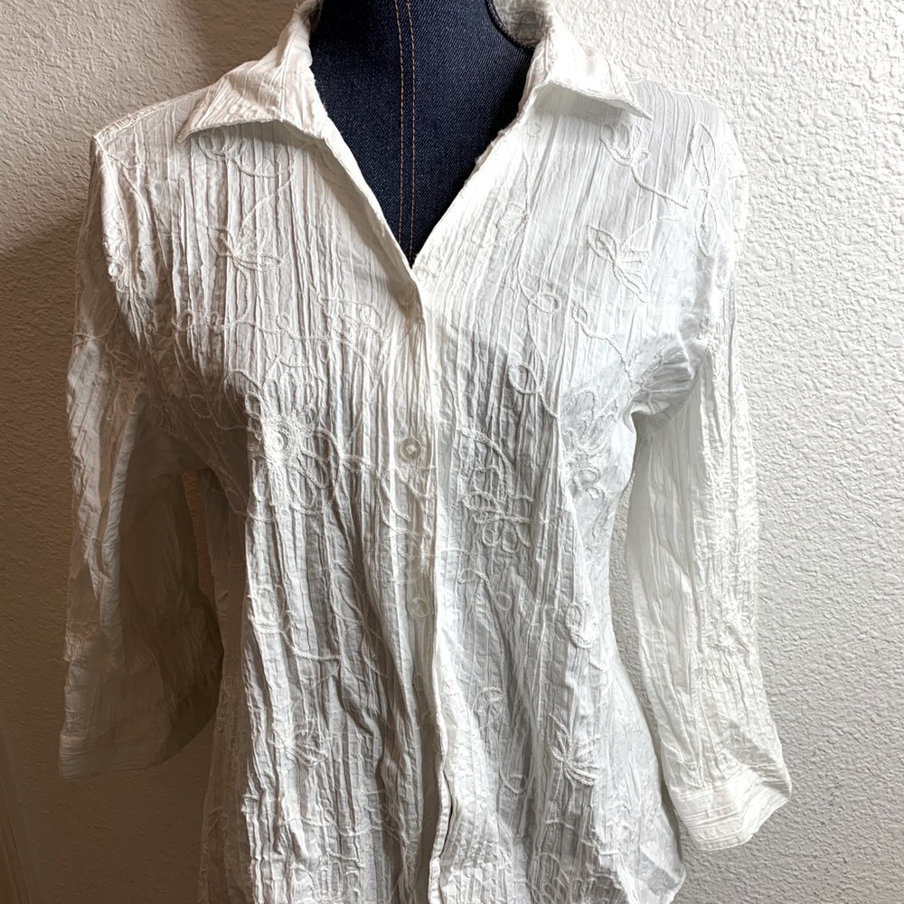Dress Barn White Button Front Dress Shirt